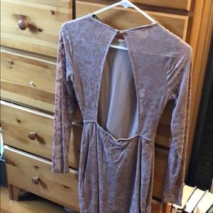 Mauve suede patterned dress